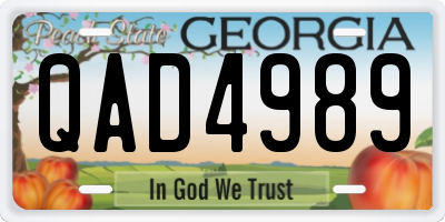 GA license plate QAD4989