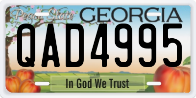 GA license plate QAD4995