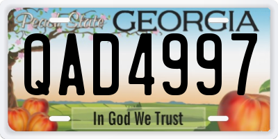 GA license plate QAD4997