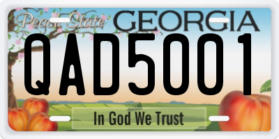 GA license plate QAD5001
