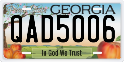 GA license plate QAD5006