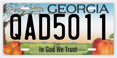 GA license plate QAD5011