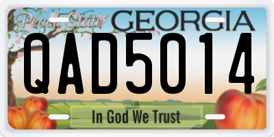GA license plate QAD5014