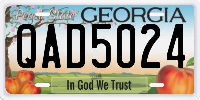 GA license plate QAD5024
