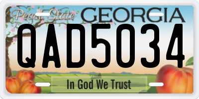 GA license plate QAD5034