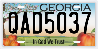GA license plate QAD5037