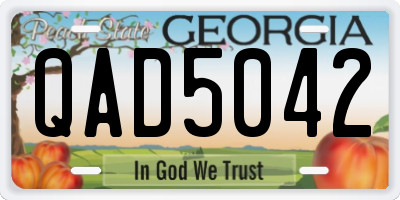 GA license plate QAD5042