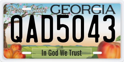 GA license plate QAD5043