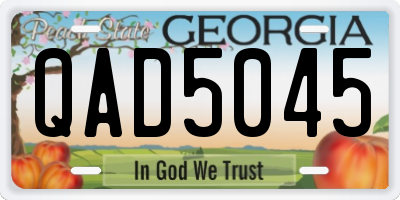 GA license plate QAD5045
