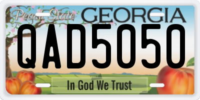 GA license plate QAD5050