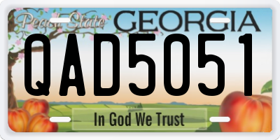 GA license plate QAD5051