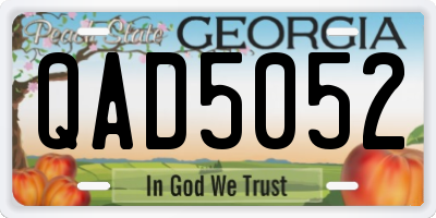 GA license plate QAD5052