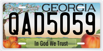 GA license plate QAD5059
