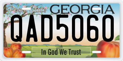 GA license plate QAD5060