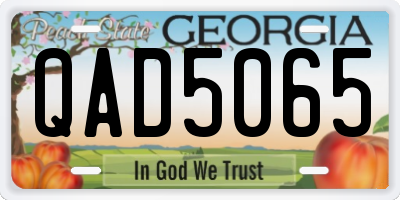 GA license plate QAD5065