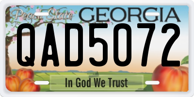 GA license plate QAD5072