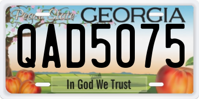 GA license plate QAD5075