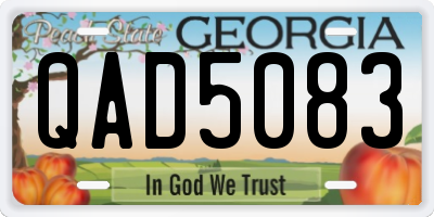 GA license plate QAD5083
