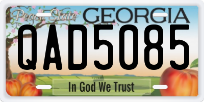 GA license plate QAD5085