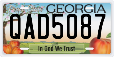 GA license plate QAD5087