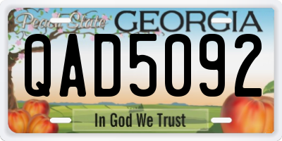 GA license plate QAD5092