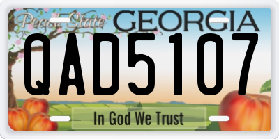 GA license plate QAD5107