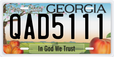 GA license plate QAD5111