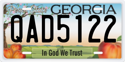 GA license plate QAD5122
