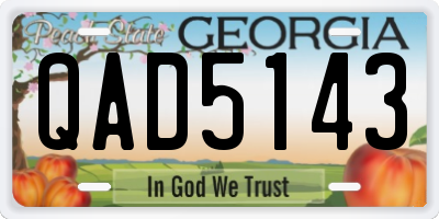 GA license plate QAD5143