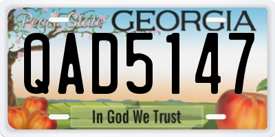 GA license plate QAD5147