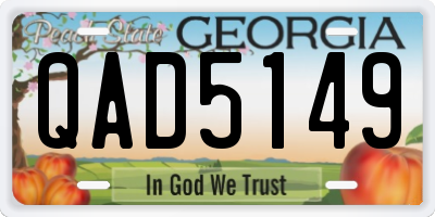 GA license plate QAD5149