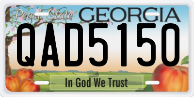 GA license plate QAD5150