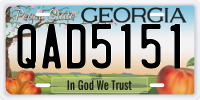 GA license plate QAD5151