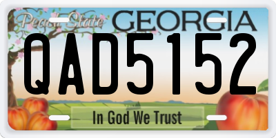 GA license plate QAD5152
