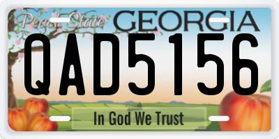 GA license plate QAD5156