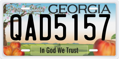 GA license plate QAD5157