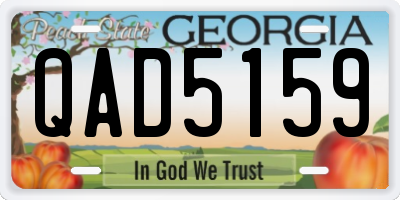 GA license plate QAD5159