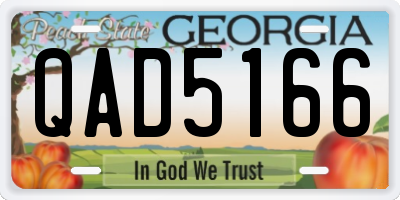 GA license plate QAD5166
