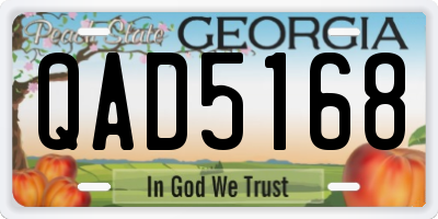GA license plate QAD5168