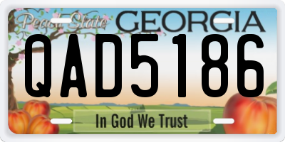 GA license plate QAD5186