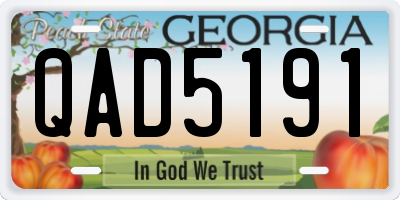 GA license plate QAD5191