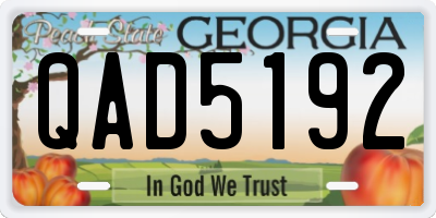 GA license plate QAD5192