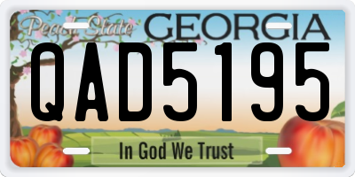 GA license plate QAD5195