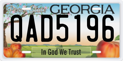 GA license plate QAD5196
