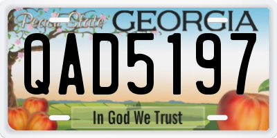 GA license plate QAD5197