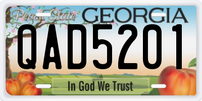 GA license plate QAD5201