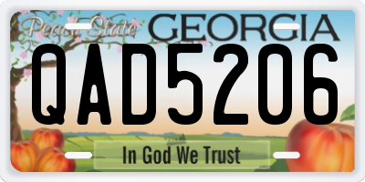 GA license plate QAD5206