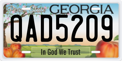 GA license plate QAD5209