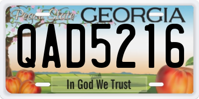 GA license plate QAD5216