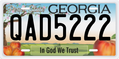 GA license plate QAD5222